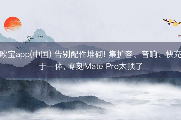 欧宝app(中国) 告别配件堆砌! 集扩容、音响、快充于一体， 零刻Mate Pro太顶了