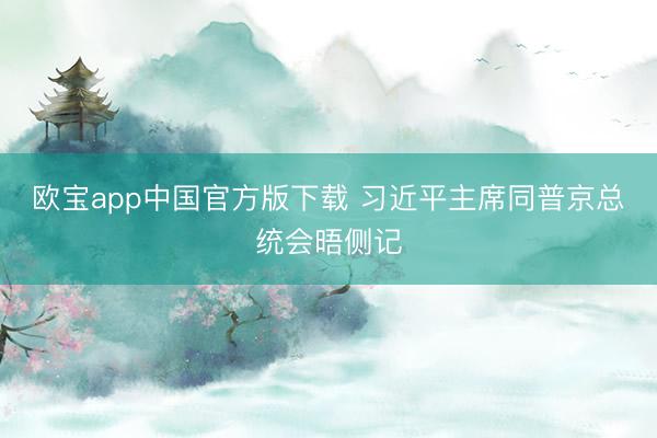 欧宝app中国官方版下载 习近平主席同普京总统会晤侧记