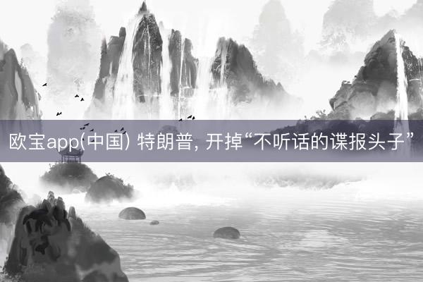 欧宝app(中国) 特朗普， 开掉“不听话的谍报头子”
